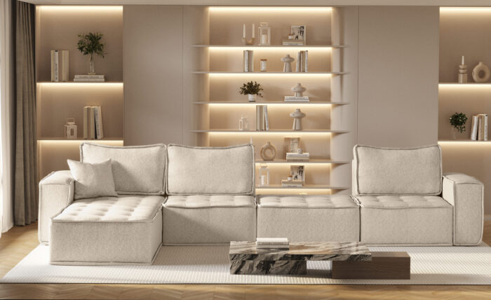 Ecksofa L-from Bohoo XL mit modularem Design und hoher Komfort