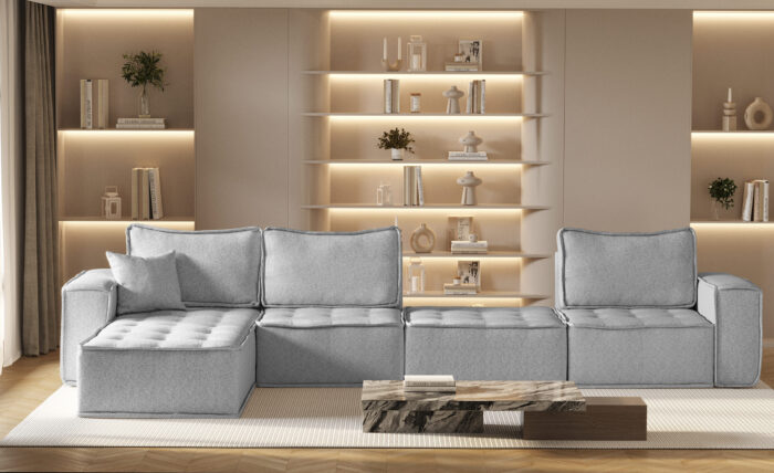 Ecksofa L-from Bohoo XL mit modularem Design und hoher Komfort