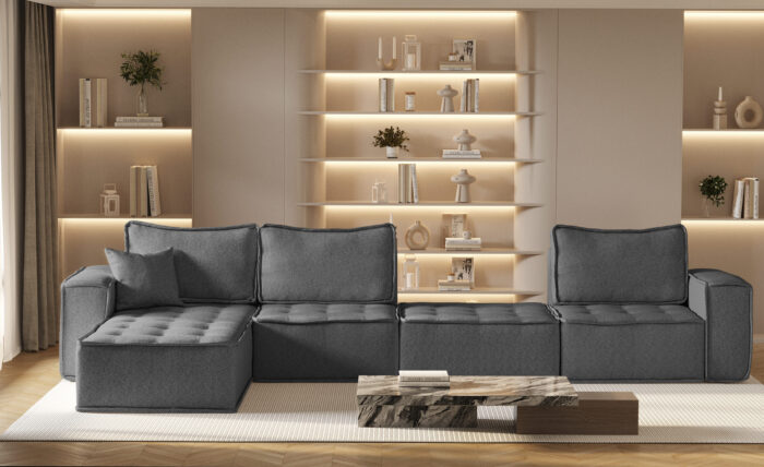 Ecksofa L-from Bohoo XL mit modularem Design und hoher Komfort