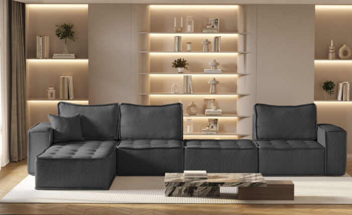 Ecksofa L-from Bohoo XL mit modularem Design und hoher Komfort