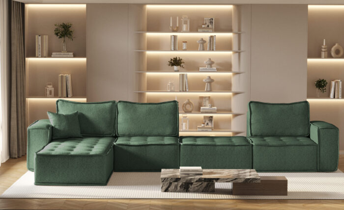 Ecksofa L-from Bohoo XL mit modularem Design und hoher Komfort
