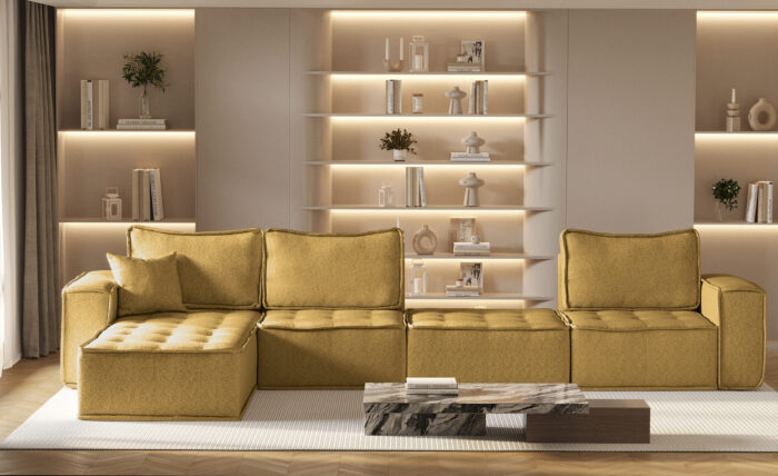 Ecksofa L-from Bohoo XL mit modularem Design und hoher Komfort
