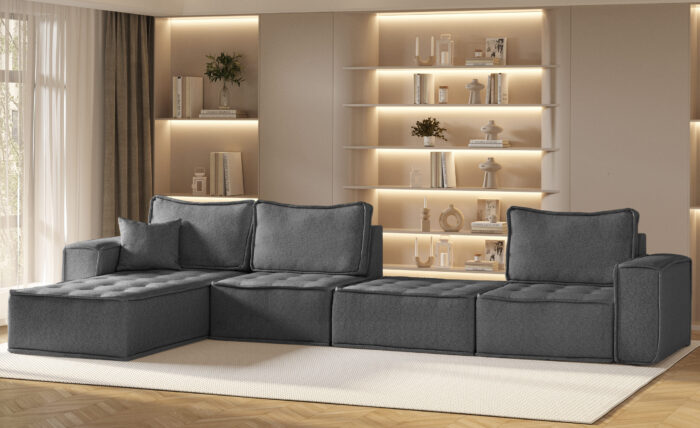Ecksofa L-from Bohoo XL mit modularem Design und hoher Komfort