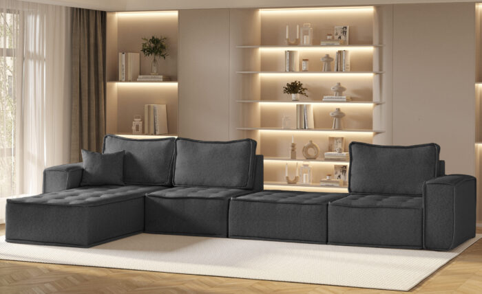 Ecksofa L-from Bohoo XL mit modularem Design und hoher Komfort