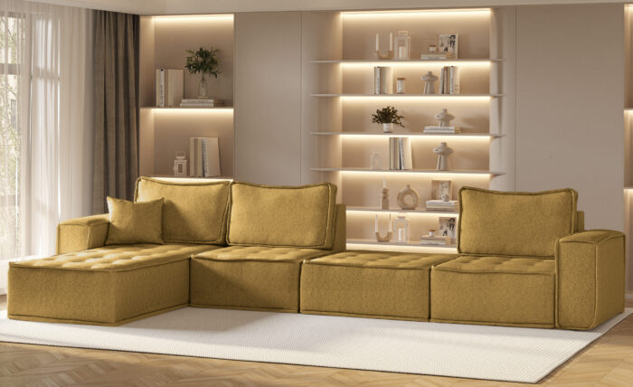 Ecksofa L-from Bohoo XL mit modularem Design und hoher Komfort
