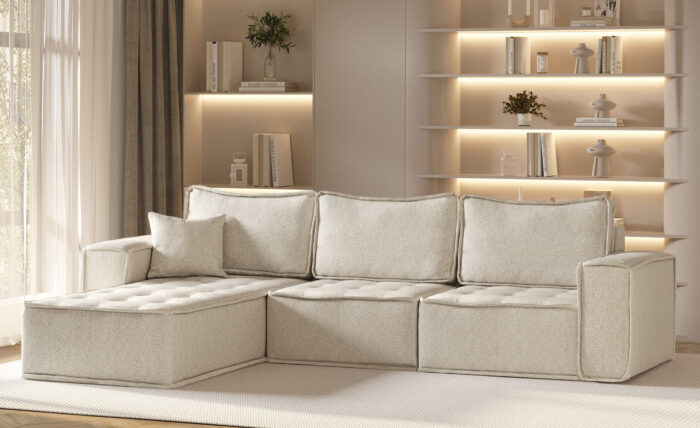 Ecksofa L-förmige Bohoo-Maxi-Ecksofa in zeitlosem Design