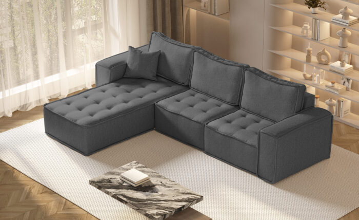 Ecksofa L-förmige Bohoo-Maxi-Ecksofa in zeitlosem Design