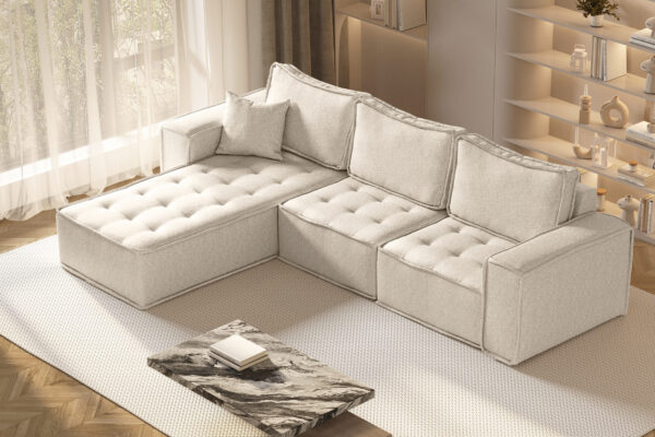 Ecksofa L-förmige Bohoo-Maxi-Ecksofa in zeitlosem Design