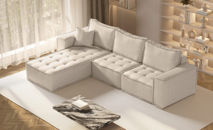 Ecksofa L-förmige Bohoo-Maxi-Ecksofa in zeitlosem Design