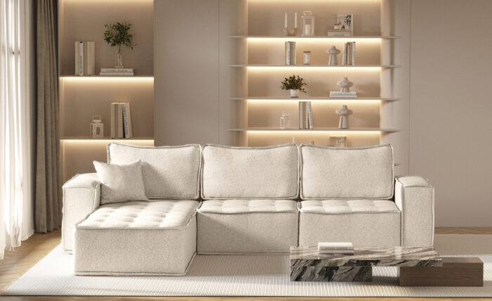 Ecksofa L-förmige Bohoo-Maxi-Ecksofa in zeitlosem Design