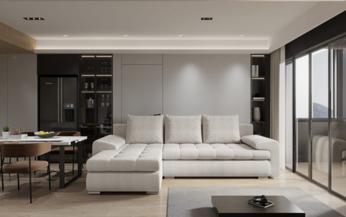 Elegantes und modernes Ecksofa TOMI