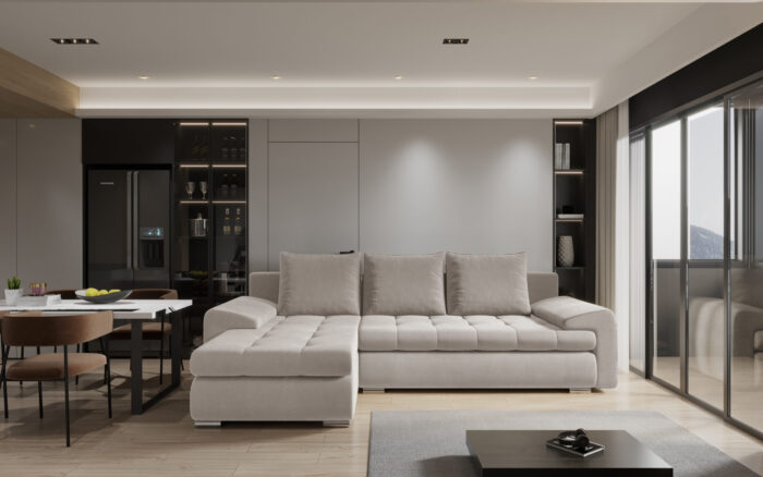 Elegantes und modernes Ecksofa TOMI