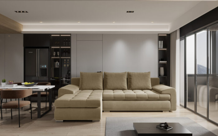 Elegantes und modernes Ecksofa TOMI