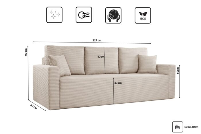 Modernes Sofa ZOOM mit Schlaffunktion