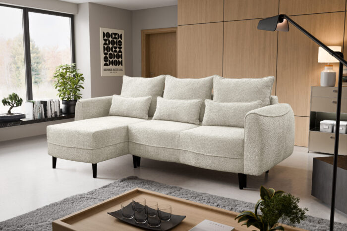 Ecksofa Selio mit Schlaffunktion und Bettzeugcontainer