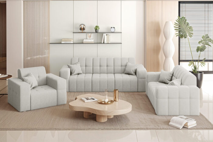 Wohnlandschaft NIMES - Sofagarnitur 3-2-1 , breite Farbpalette, Stoff Portland