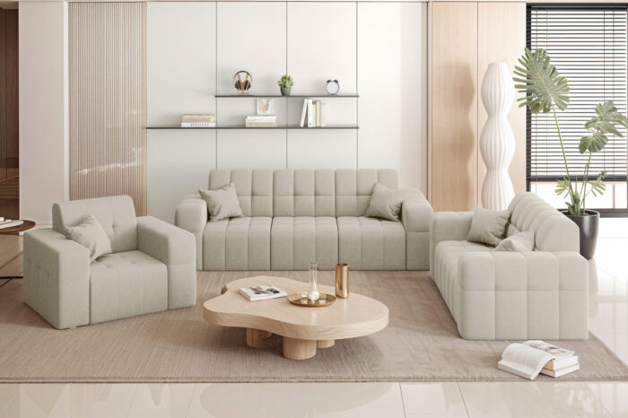 Wohnlandschaft NIMES - Sofagarnitur 3-2-1 , breite Farbpalette, Stoff Portland