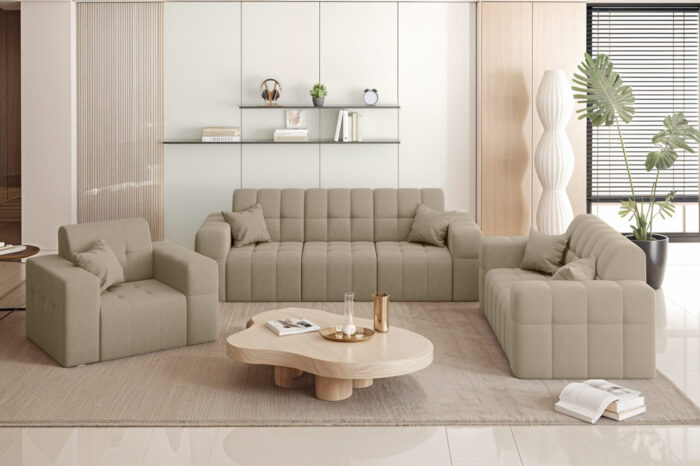 Wohnlandschaft NIMES - Sofagarnitur 3-2-1 , breite Farbpalette, Stoff Portland