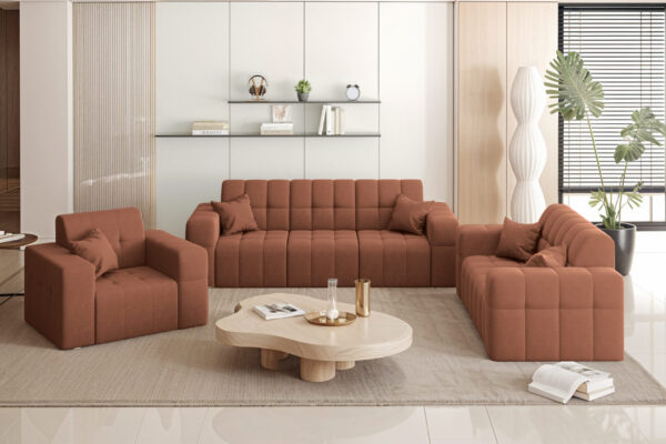 Wohnlandschaft NIMES - Sofagarnitur 3-2-1 , breite Farbpalette, Stoff Portland