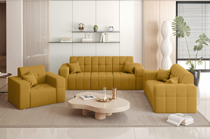 Wohnlandschaft NIMES - Sofagarnitur 3-2-1 , breite Farbpalette, Stoff Portland