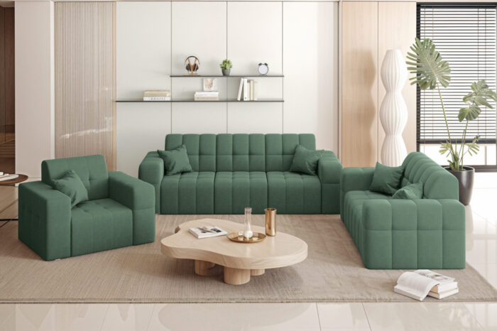 Wohnlandschaft NIMES - Sofagarnitur 3-2-1 , breite Farbpalette, Stoff Portland