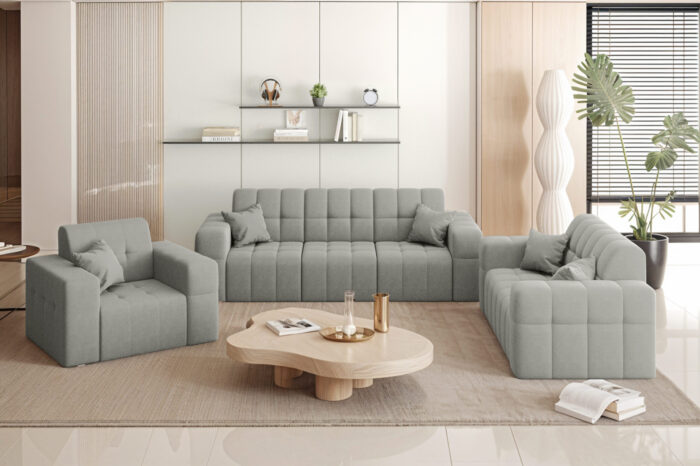 Wohnlandschaft NIMES - Sofagarnitur 3-2-1 , breite Farbpalette, Stoff Portland