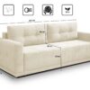 Lusso Sofa mit Schlaffunktion und Bettzeugcontainer