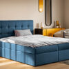 Boxspringbett mit matratze und bettkasten, Schlafbett LUDANO stoff Noel
