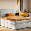 Boxspringbett mit matratze und bettkasten, Schlafbett LUDANO stoff Noel