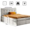 Boxspringbett mit matratze und bettkasten, Schlafbett LUDANO stoff Noel