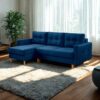 Ecksofa mit schlaffunktion und bettkasten, Ecksofa L-Form, Eckcouch L-Form Floro stoff Monolith