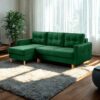 Ecksofa mit schlaffunktion und bettkasten, Ecksofa L-Form, Eckcouch L-Form Floro stoff Monolith