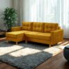Ecksofa mit schlaffunktion und bettkasten, Ecksofa L-Form, Eckcouch L-Form Floro stoff Monolith