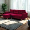 Ecksofa mit schlaffunktion und bettkasten, Ecksofa L-Form, Eckcouch L-Form Floro stoff Monolith