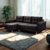 Ecksofa mit schlaffunktion und bettkasten, Ecksofa L-Form, Eckcouch L-Form Floro stoff Monolith