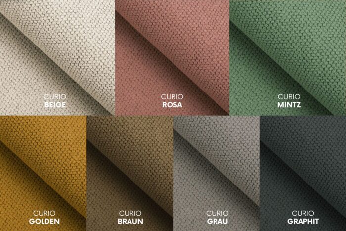 Ecksofa mit schlaffunktion und bettkasten, Ecksofa L-Form, Eckcouch L-Form KEBI stoff Curio