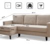 Ecksofa mit schlaffunktion und bettkasten, Ecksofa L-Form, Eckcouch L-Form KEBI stoff Curio