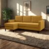 Ecksofa mit schlaffunktion und bettkasten, Ecksofa L-Form, Eckcouch L-Form KEBI stoff Curio