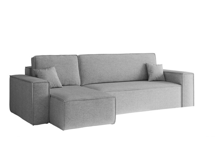 grau_karl_L_neve_80-v 81 grau Ecksofa mit schlaffunktion und bettkasten, Ecksofa L-Form, Eckcouch L-Form BEST stoff NEVE vielen Farben