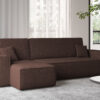 Ecksofa mit schlaffunktion und bettkasten, Ecksofa L-Form, Eckcouch L-Form BEST stoff Abriamo