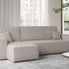 Ecksofa mit schlaffunktion und bettkasten, Ecksofa L-Form, Eckcouch L-Form BEST stoff Abriamo