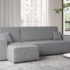 Ecksofa mit schlaffunktion und bettkasten, Ecksofa L-Form, Eckcouch L-Form BEST stoff Abriamo