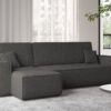 Ecksofa mit schlaffunktion und bettkasten, Ecksofa L-Form, Eckcouch L-Form BEST stoff Abriamo