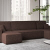 Ecksofa mit schlaffunktion und bettkasten, Sofa U-form, Couch U-form BEST stoff Abriamo