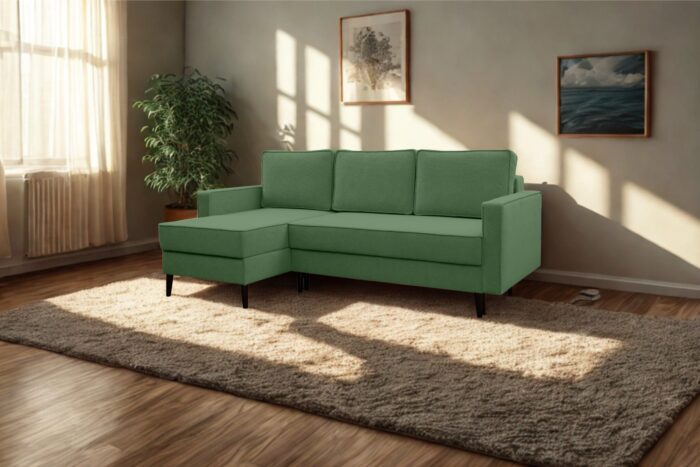 Ecksofa mit schlaffunktion und bettkasten, Ecksofa L-Form, Eckcouch L-Form KEBI stoff Curio
