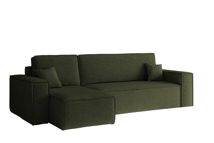 olive_karl_L_neve_39-v 39 dunkelgrün Ecksofa mit schlaffunktion und bettkasten, Ecksofa L-Form, Eckcouch L-Form BEST stoff NEVE vielen Farben