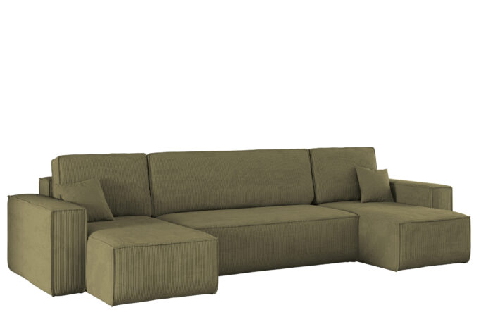 Ecksofa mit schlaffunktion und bettkasten, Sofa U-form, Couch U-form BEST Dicker Cord