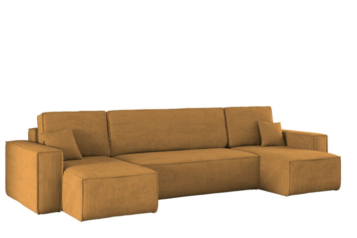 Ecksofa mit schlaffunktion und bettkasten, Sofa U-form, Couch U-form BEST Dicker Cord