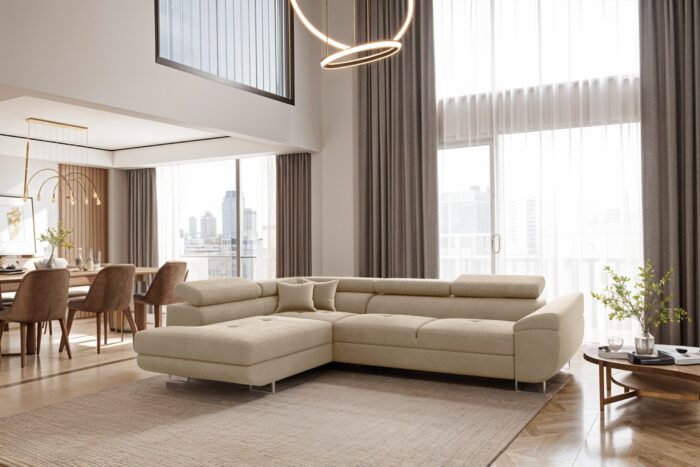 Ecksofa FALIO L mit Schlaffunktion im modernen Stil für das Wohn- und Schlafzimmer