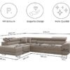 Ecksofa FALIO L mit Schlaffunktion im modernen Stil für das Wohn- und Schlafzimmer